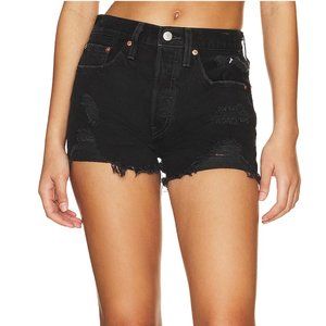 Levi's 501 High Rise Women's Shorts in Stowaway Black | Size 25 NWT